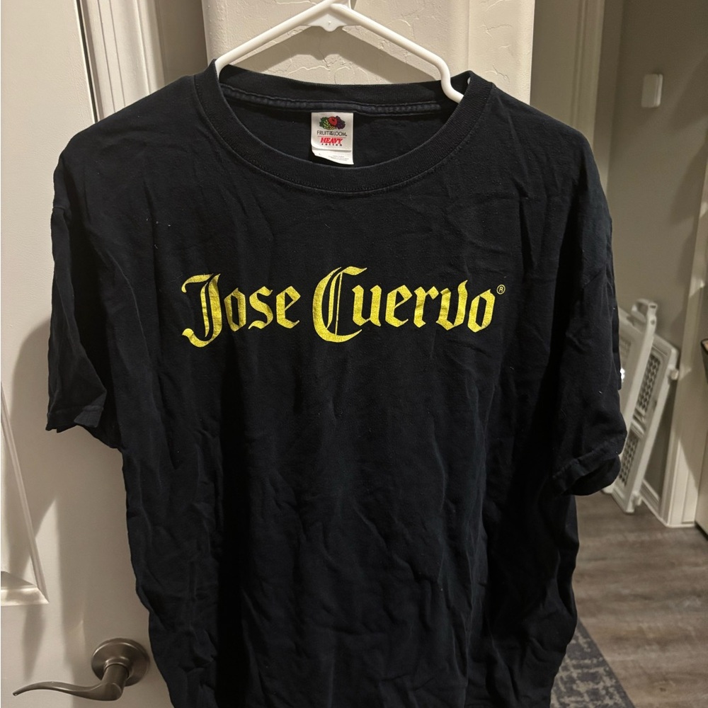 Fruit of the Loom Black Tee with Yellow Print